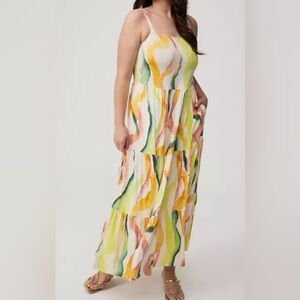 NWT Torrid Wavey Stripe Maxi‎ Tiered Dress Size 1 (14-16)